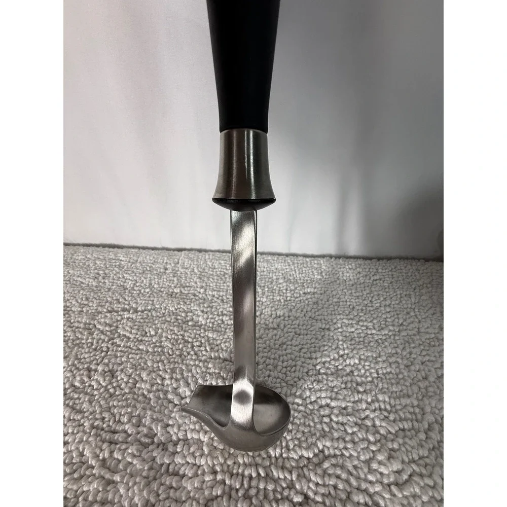 Stainless Steel Gravy Ladle with Pour Spout and Ergonomic Black Handle 10.5
